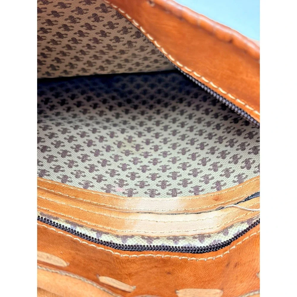 Handmade Brown Leather  Messenger Bag Cowhide Flap Horn Toggle Boho From Spain